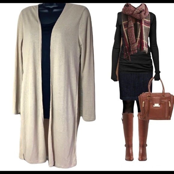 Fashion Nova cream open duster/cardigan Jacket size S - Picture 9 of 10